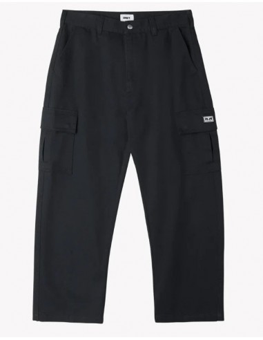 Obey Bigwig Baggy Twill Cargo Pants Black le des métaux précieux