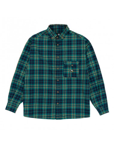 Magenta Jazz Flannel Shirt Green basket pas cher